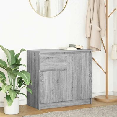 vidaXL Sideboard mit Schublade Grau Sonoma 71x35x65 cm Holzwerkstoff