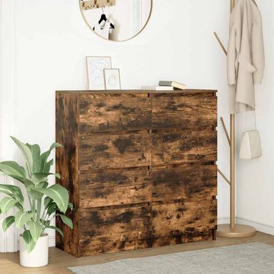 vidaXL Sideboard Räuchereiche 100x35x99 cm Holzwerkstoff