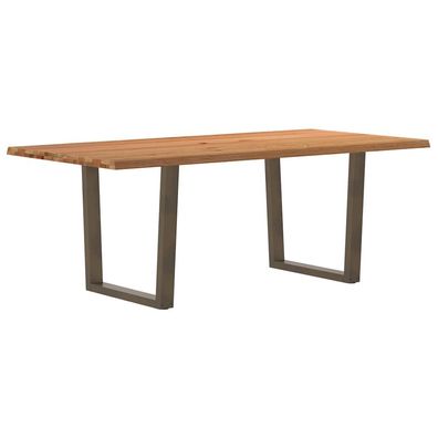 vidaXL Esstisch mit Baumkanten 200x100x74 cm Massivholz Eiche