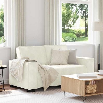 vidaXL 2-Sitzer-Sofa Creme 120 cm Samt