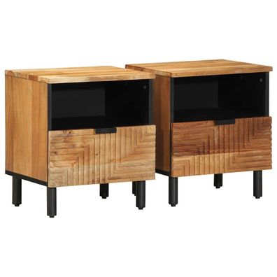 vidaXL Nachttische 2 Stk. 40x33x46 cm Massivholz Akazie