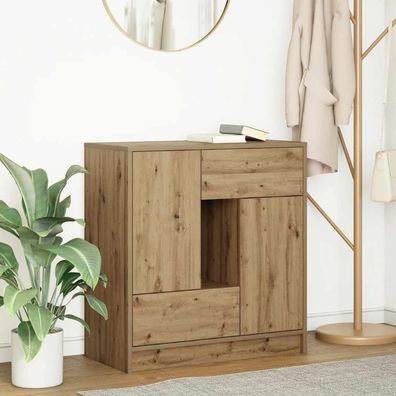 vidaXL Sideboard mit Schubladen und Türen Artisan-Eiche 70,5x34x74,5cm