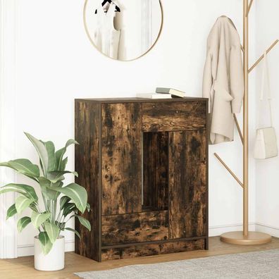 vidaXL Sideboard mit Schubladen und Türen Räuchereiche 73x31x90 cm