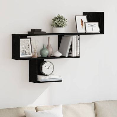 vidaXL Wandregal Schwarz Eichen-Optik 100x15x70 cm Holzwerkstoff