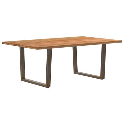 vidaXL Esstisch Hellbraun 200x120x74 cm Massivholz Eiche Rechteckig