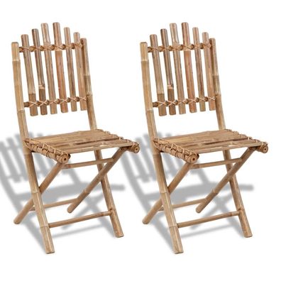 vidaXL Gartenstühle 2 Stk. Klappbar Bambus