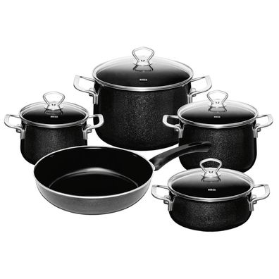 RIESS Set de casseroles Black Magic 5 pièces noir émail