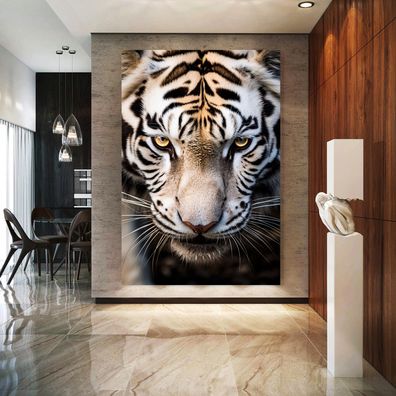 Tiger Tier Wandbild Leinwand, Acrylglas oder Poster, Kunst Bild