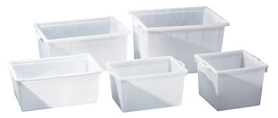 Kunststoffbehälter eck.65l PE natur L650xB440xH330mm konische Form GRAF