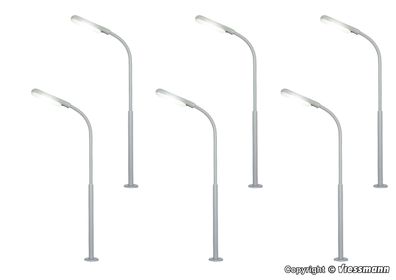 Viessmann Spur N 64906 Peitschenleuchte Lampe Laterne LED weiß 5 + 1 (6 Stück)
