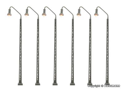 Viessmann Spur N 65856 Bahnbetriebswerkleuchte LED Lampe warmweiß 5 + 1 (6 Stück)