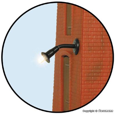 Viessmann Spur N 6442 Wandleuchte klein LED warmweiß Hängelicht schwarz 1:160