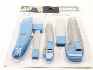 Kzone Messer Set 6-tlg Cuttermesser Teppichmesser inkl. Ersatzklingen