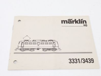Märklin H0 3331/3439 Beschreibung Anleitung Elektrolok E-Lok BR 110 217-7 DB
