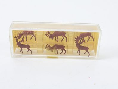 Preiser N 9179 Figuren-Set 6-tlg. Rotwild Hirsche Hirschkuh 1:160