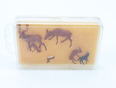 Spur H0 Figurenset Tiere Rotwild Rehe Ziege 6-tlg. 1:84