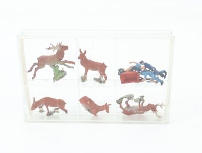 Preiser NH0 179 Figuren-Set 6-tlg. Rotwild mit Tierpflegern 1:87
