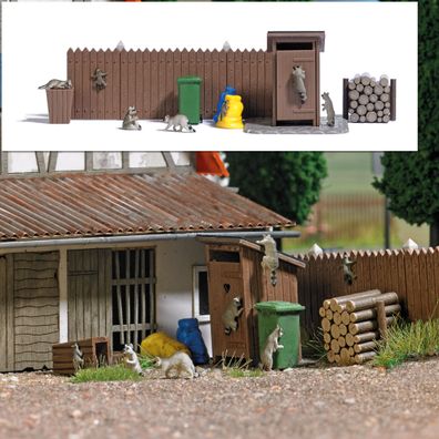 Busch H0 7922 Action Set: Waschbären Szenenset Diorama 1:87