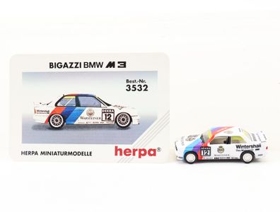 Herpa H0 3532 Modellauto PKW Bigazzi BMW M3 Start-Nr. 12 1:87