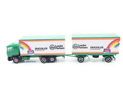 Herpa H0 811499 Modellauto LKW MAN F90 "ICI Ducolux" Grün/Weiß 1:87