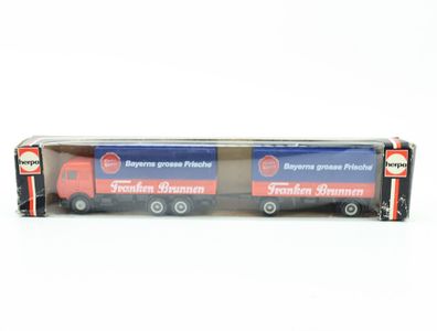 Herpa H0 811 327 Modellauto LKW DB "Franken Brunnen" MB Rot/Blau 1:87
