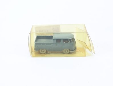Wiking H0 327/1C Modellauto PKW VW T1 Doppelkabine mattgraublau 1:87