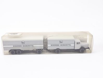 Wiking H0 Modellauto LKW Büssing 8000 Koffer "Nordmark-Arzneimittel" Grau 1:87