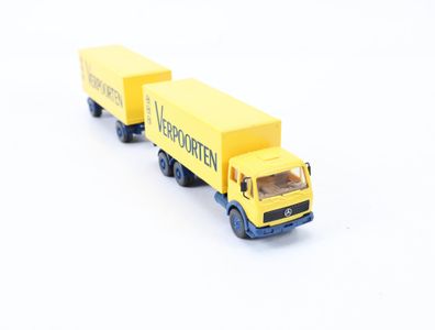 Wiking H0 457/1 Modellauto LKW MB 2232 Koffer-Fernlastzug "Verpoorten" 1:87