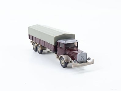 Wiking H0 843/2 Modellauto LKW MB L 10000 Pritsche schwarzrot 1:87