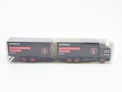 Wiking H0 Modellauto LKW A.S.S MAN F90 Mobiltelefone Siemens 1994 Schwarz 1:87