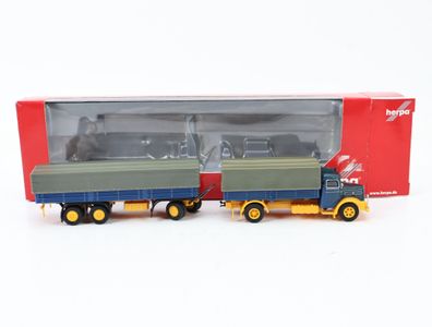 Herpa H0 150996 Modellauto LKW MAN F8 Lastzug Pritsche-Plane 1:87