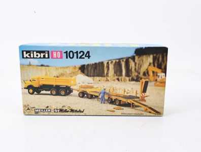 Kibri H0 B-10124 Modellauto LKW MB LAK 2624 Kurzhauber mit Tiefladeanhänger 1:87