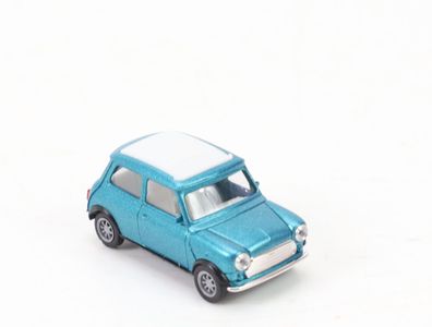 Herpa H0 Modellauto PKW Mini Cooper Karibikblau Metallic mit wißem Dach 1:87