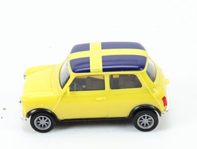 Herpa H0 021302 Modellauto PKW Mini Cooper Gelb mit Schweden Flagge 1:87