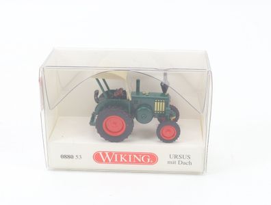 Wiking H0 0880 53 Modellauto Traktor URSUS mit Dach Grün 1:87