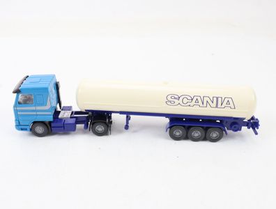 Wiking H0 Modellauto LKW Scania 143 M Flüssiggastanksattelzug Lichtblau 1:87