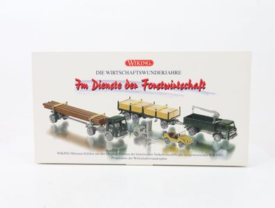 Wiking H0 0990 67 53 Modellauto Set Wirtschaftswunderjahre Forstwirtschaft 1:87