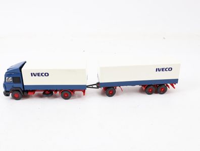 Wiking H0 Modellauto Werbemodell LKW Pritschen Hängerzug Iveco 1:87