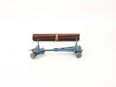 Wiking H0 509/3 Modellauto Langholzanhänger (Typ 1) mattgraublau 1:87
