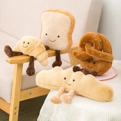 Neu Jellycats Cute Plüsch Toastbrot Brezel Croissant Baguette Spielzeug ausgesto