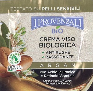 I Provenzali Feuchtigkeitsspendende Bio Gesichtscreme 2,5ml Reisegröße