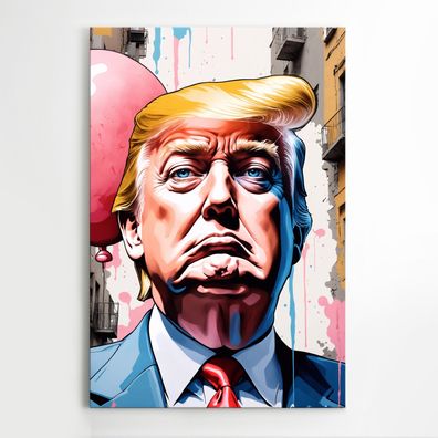 Präsident Donald Trump, Pop Art Kunst Wandbild, Leinwand, Acrylglas oder Poster