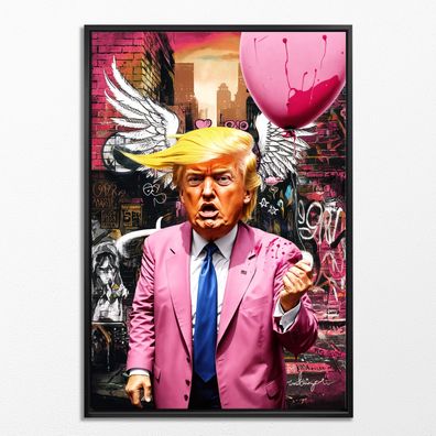 Präsident Donald Trump Ballon, Pop Art Kunst Wandbild, Poster, Leinwand, Acrylglas