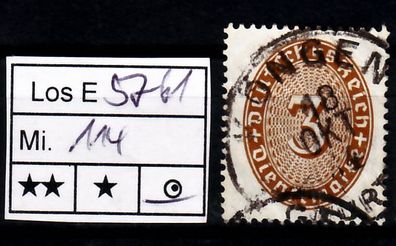 Los E5761: Deutsches Reich Dienst Mi. 114, gest