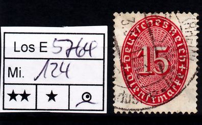 Los E5764: Deutsches Reich Dienst Mi. 124, gest