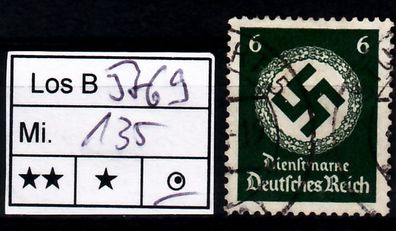 Los E5769: Deutsches Reich Dienst Mi. 135, gest