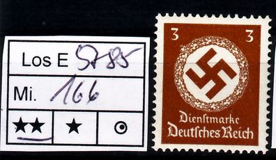 Los E5785: Deutsches Reich Dienst Mi. 166 * *