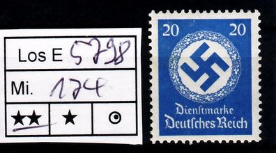 Los E5798: Deutsches Reich Dienst Mi. 174 * *