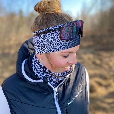 ROSA MINT Funktionsstirnband grey leopard