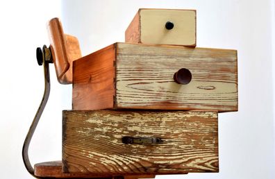 Set 3x Kiste mit Deckel Holz Weiß Antik Alt Vintage Shabby Garten Kasten Groß Truhe